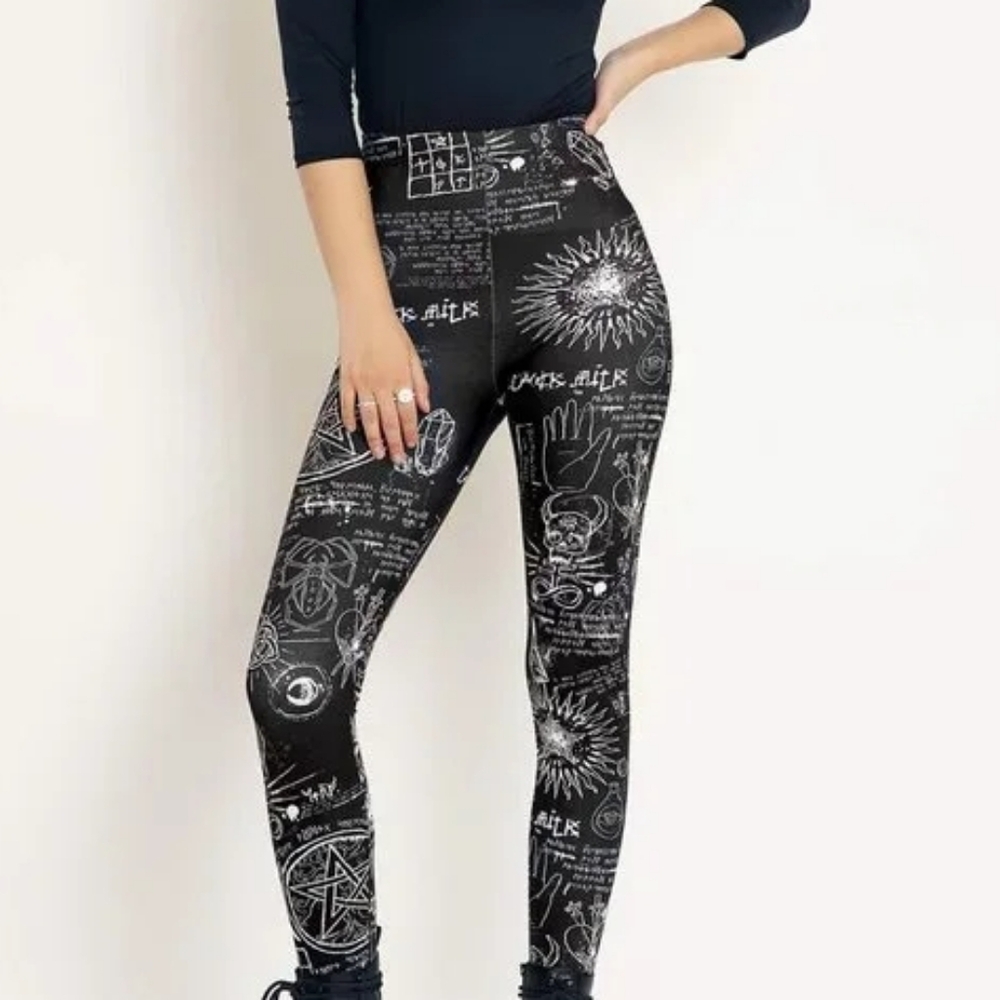 🐈‍⬛️ 🔮 Blackmilk Spellbound Leggings HWMF Juniors M/L Womens S/M